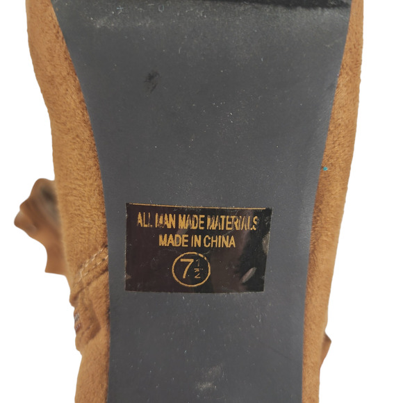 Olho 7.50Faux Suede Platform Stilleto Heels Women Caramel Cognac Brown Pinup 5" - Picture 11 of 13